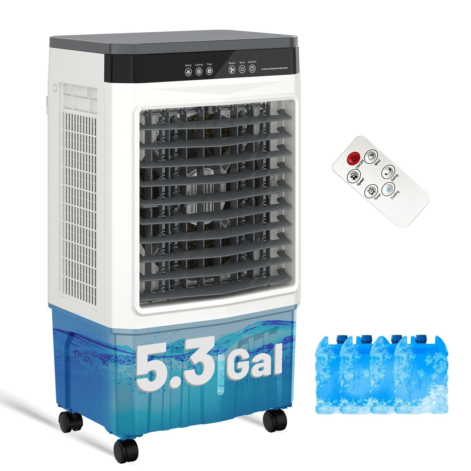 Amazon.com: VCJ 1800CFM Swamp Cooler, 5.3 Gal 3-in-1 Portable
